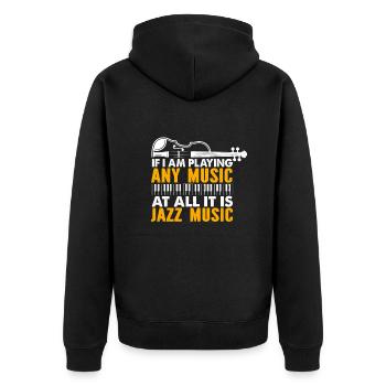 Jazzmusiker sagt lustige Orchester-Jazz-Musik - Unisex Premium Bio Zip Hoodie - Schwarz - Hinten - Nico (187cm)