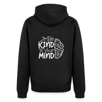 Mental Health Saying Awareness Depression - Unisex Premium Organic Zip Hoodie - black - Back - Nico (187cm)