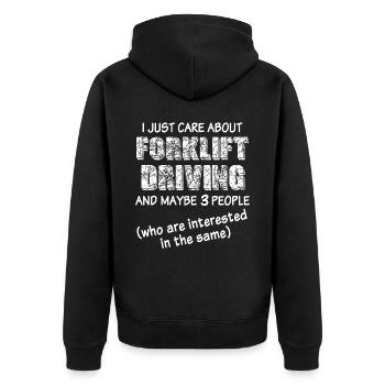 Stapler Staplerfahrer - Unisex Premium Bio Zip Hoodie - Schwarz - Hinten - Nico (187cm)