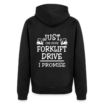 Stapler Staplerfahrer - Unisex Premium Bio Zip Hoodie - Schwarz - Hinten - Nico (187cm)