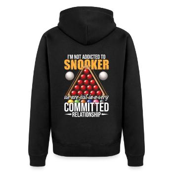 Snooker lustig - Unisex Premium Bio Zip Hoodie - Schwarz - Hinten - Nico (187cm)