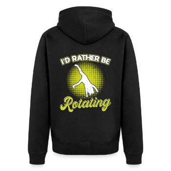 I'd Rather Be Rotating - Cartwheel - Unisex Premium Organic Zip Hoodie - black - Back - Nico (187cm)