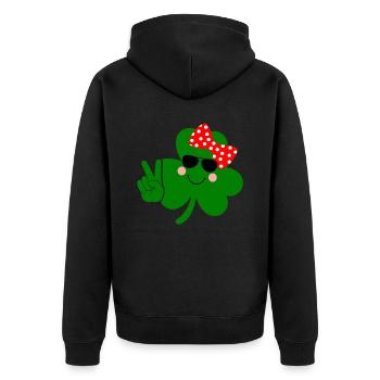 Accessoires de la Saint-Patrick Irlande Shamrock Décoration - Veste à capuche bio Premium Unisexe - noir - Dos - Nico (187cm)