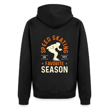 Speed Skating Is My Favorite Season Winter Sports - Unisex Premium Bio Zip Hoodie - Schwarz - Hinten - Nico (187cm)