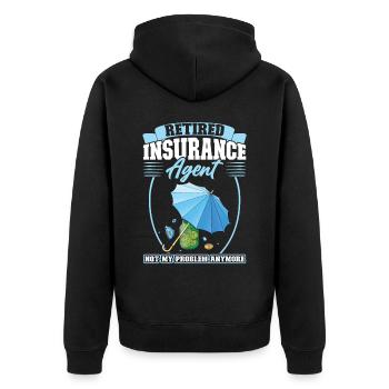 Agent d’assurance à la retraite - Veste à capuche bio Premium Unisexe - noir - Dos - Nico (187cm)