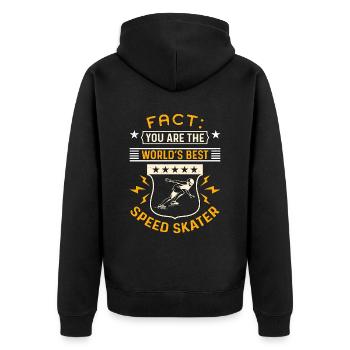 Speed Skating Fact You Are The World's Best Skater - Unisex Premium Bio Zip Hoodie - Schwarz - Hinten - Nico (187cm)
