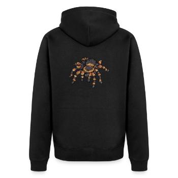 Vogelspinne I Tarantula Terrarium Motiv für - Unisex Premium Bio Zip Hoodie - Schwarz - Hinten - Nico (187cm)