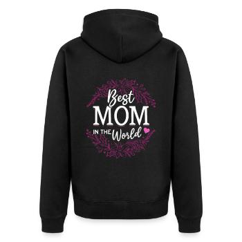 Pour la meilleure maman du monde! Pour la fête des mères - Veste à capuche bio Premium Unisexe - noir - Dos - Nico (187cm)