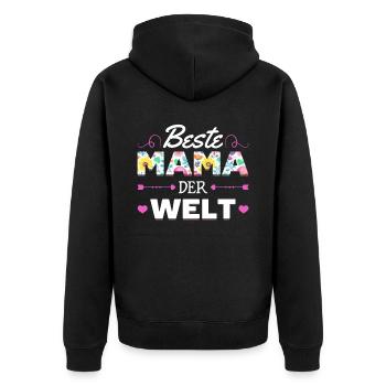 Pour la meilleure maman du monde! Pour la fête des mères - Veste à capuche bio Premium Unisexe - noir - Dos - Nico (187cm)