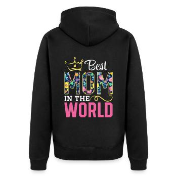 Pour la meilleure maman du monde! Pour la fête des mères - Veste à capuche bio Premium Unisexe - noir - Dos - Nico (187cm)