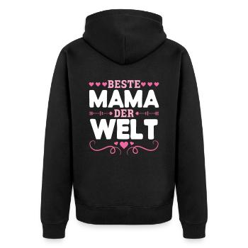 Pour la meilleure maman du monde! Pour la fête des mères - Veste à capuche bio Premium Unisexe - noir - Dos - Nico (187cm)