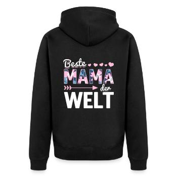 Pour la meilleure maman du monde! Pour la fête des mères - Veste à capuche bio Premium Unisexe - noir - Dos - Nico (187cm)