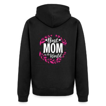 Pour la meilleure maman du monde! Pour la fête des mères - Veste à capuche bio Premium Unisexe - noir - Dos - Nico (187cm)
