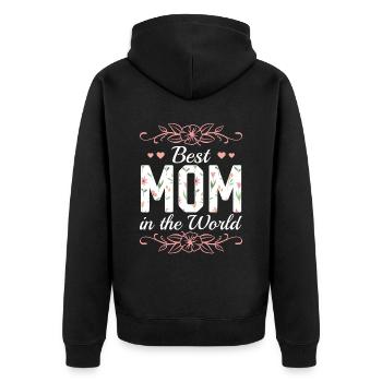 Pour la meilleure maman du monde! Pour la fête des mères - Veste à capuche bio Premium Unisexe - noir - Dos - Nico (187cm)