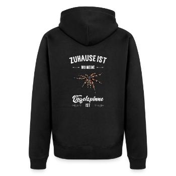 Vogelspinne I Tarantula Terrarium Motiv für - Unisex Premium Bio Zip Hoodie - Schwarz - Hinten - Nico (187cm)