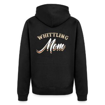 Beavercraft, Whittling, Whittler, Holzhandwerk - Unisex Premium Bio Zip Hoodie - Schwarz - Hinten - Nico (187cm)