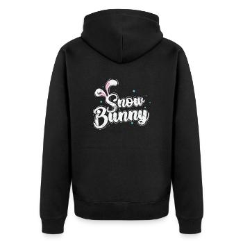 Lapin des neiges Neige Saison d’hiver Toboggan - Veste à capuche bio Premium Unisexe - noir - Dos - Nico (187cm)