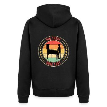 Pinball Pinball Machine Pin There Done That - Unisex Premium Organic Zip Hoodie - black - Back - Nico (187cm)