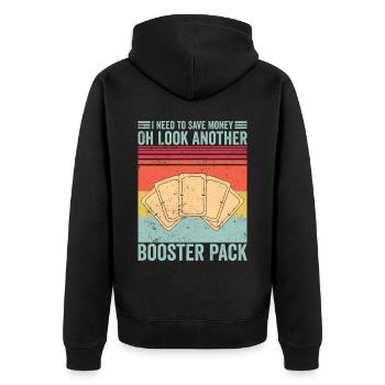 Funny Trading Card Game TCG Retro - Unisex Premium Organic Zip Hoodie - black - Back - Nico (187cm)
