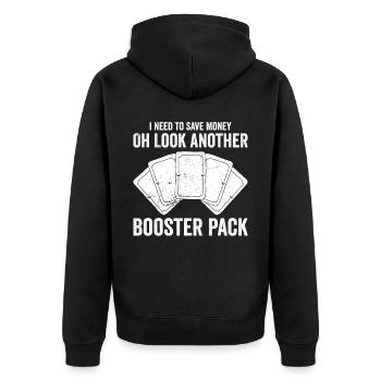 Lustiges Sammelkartenspiel TCG - Unisex Premium Bio Zip Hoodie - Schwarz - Hinten - Nico (187cm)