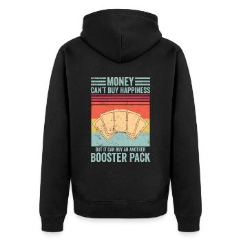 Funny Trading Card Game TCG Retro - Unisex Premium Organic Zip Hoodie - black - Back - Nico (187cm)