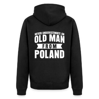 Poland Saying Polish - Unisex Premium Organic Zip Hoodie - black - Back - Nico (187cm)