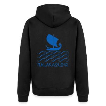 Grieche griechisches Schiff Griechenland - Unisex Premium Bio Zip Hoodie - Schwarz - Hinten - Nico (187cm)