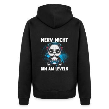 Zocker Geschenk Junge Gamer Controller Zocken - Unisex Premium Bio Zip Hoodie - Schwarz - Hinten - Nico (187cm)