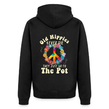 Hippie Peace Groovy Flowerpower Boho Woodstock - Veste à capuche bio Premium Unisexe - noir - Dos - Nico (187cm)