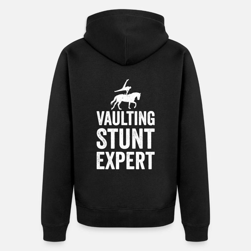 Voltige amusante sur le cheval - Veste à capuche bio Premium Unisexe - noir