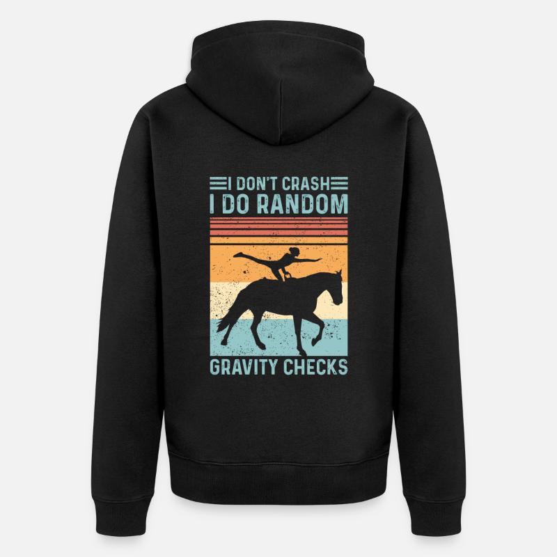 Random Check Gravity Vaulting Retro - Veste à capuche bio Premium Unisexe - noir