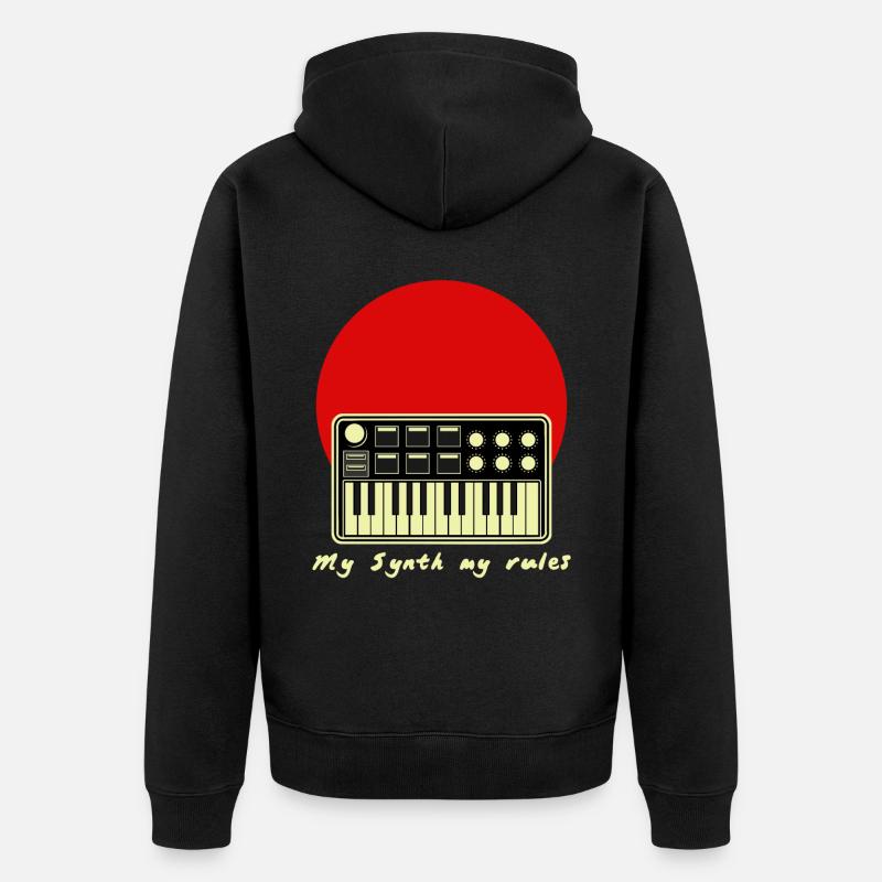Synth Synthesizer Synthesizers - Unisex Premium Bio Zip Hoodie - Schwarz