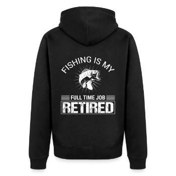 Angeln ist mein Fulltime-Job im Ruhestand - - Unisex Premium Bio Zip Hoodie - Schwarz - Hinten - Nico (187cm)