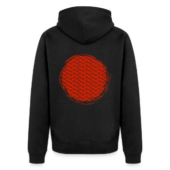 Synth Synthesizer Waveform Synthesizers - Unisex Premium Bio Zip Hoodie - Schwarz - Hinten - Nico (187cm)