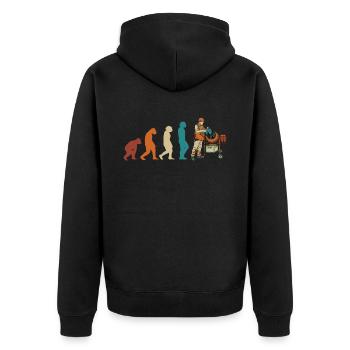 Bauarbeiter Maurer-Handwerker Baustellen-Maurer - Unisex Premium Bio Zip Hoodie - Schwarz - Hinten - Nico (187cm)