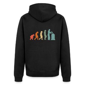 Bildhauer Handwerker Steinbildhauer Grabsteine - Unisex Premium Bio Zip Hoodie - Schwarz - Hinten - Nico (187cm)