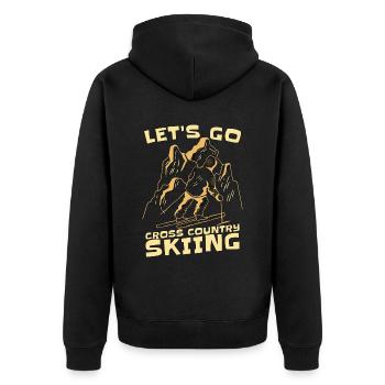 Cross Country Skiing Let's Go Cross Winter Sports - Unisex Premium Bio Zip Hoodie - Schwarz - Hinten - Nico (187cm)