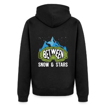 Cross Country Skiing Between Snow & Stars Skier - Unisex Premium Bio Zip Hoodie - Schwarz - Hinten - Nico (187cm)