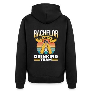 Junggesellenabschied Trinkteam Trinken Team Braut - Unisex Premium Bio Zip Hoodie - Schwarz - Hinten - Nico (187cm)