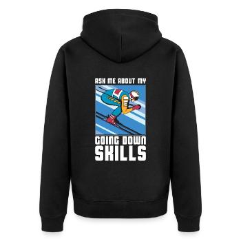 Cross Country Skiing Ask Me About My Ski Racing - Unisex Premium Organic Zip Hoodie - black - Back - Nico (187cm)