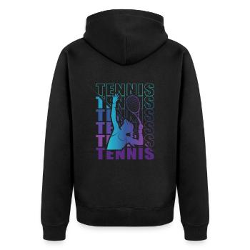 Vêtements pour joueurs de tennis Tennis Femmes Filles - Veste à capuche bio Premium Unisexe - noir - Dos - Nico (187cm)