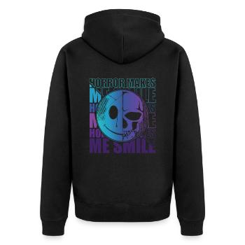 Zombie Horror Horror Film Festival + Halloween - Unisex Premium Organic Zip Hoodie - black - Back - Nico (187cm)