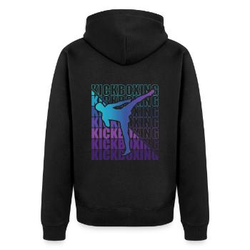 Kickboxer Martial Arts Kickboxing Kickboxen - Unisex Premium Organic Zip Hoodie - black - Back - Nico (187cm)
