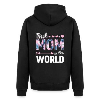 Pour la meilleure maman du monde! Pour la fête des mères - Veste à capuche bio Premium Unisexe - noir - Dos - Nico (187cm)
