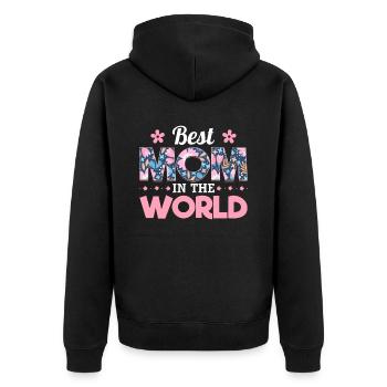 Pour la meilleure maman du monde! Pour la fête des mères - Veste à capuche bio Premium Unisexe - noir - Dos - Nico (187cm)