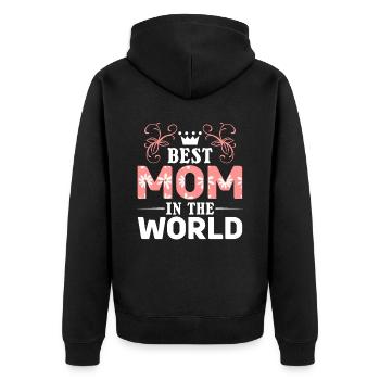 Pour la meilleure maman du monde! Pour la fête des mères - Veste à capuche bio Premium Unisexe - noir - Dos - Nico (187cm)