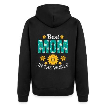 Pour la meilleure maman du monde! Pour la fête des mères - Veste à capuche bio Premium Unisexe - noir - Dos - Nico (187cm)