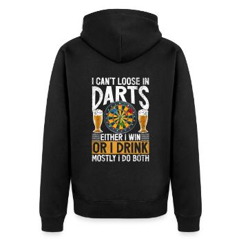 Retro dartboard Dartboard 180 for darts players - Unisex Premium Organic Zip Hoodie - black - Back - Nico (187cm)