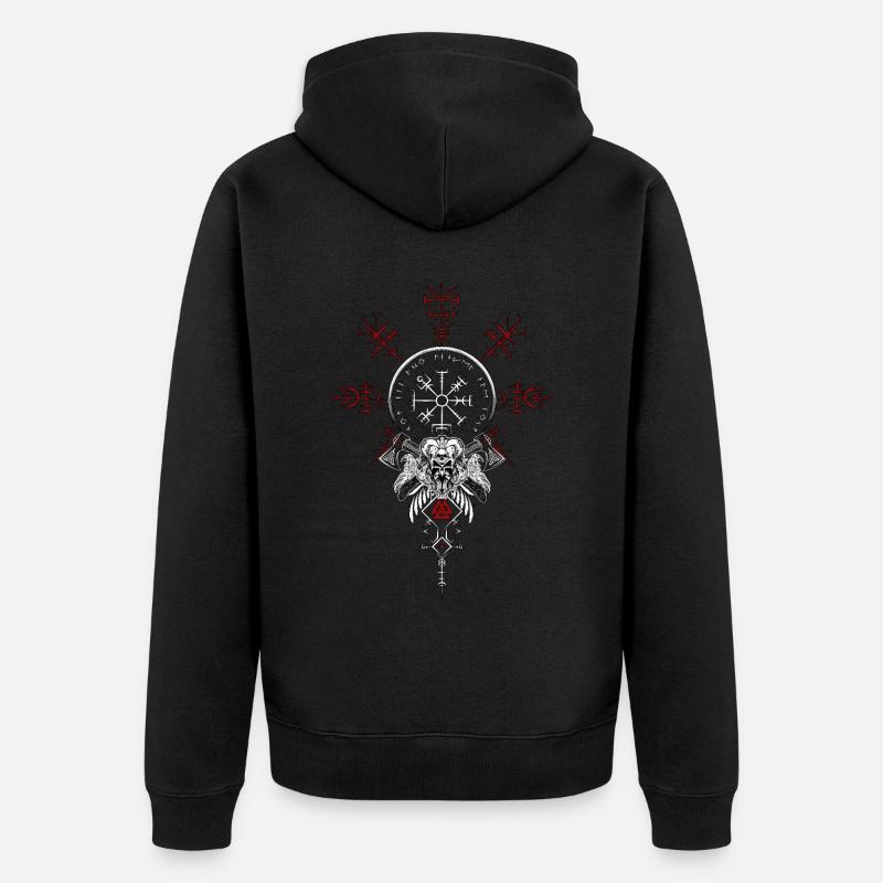 Celtic Vikinger Vegvisir compas Vikings - Veste à capuche bio Premium Unisexe - noir