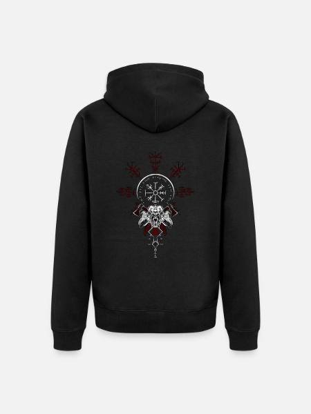 Celtic Vikinger Vegvisir compass Vikings - Unisex Premium Organic Zip Hoodie - black
